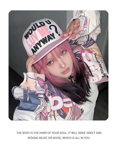 New Unisex Color Block Printed Letter Embroidery Baseball Hats Hip Hop Breathable Mesh Sunshade Street Trucker Caps Versatile