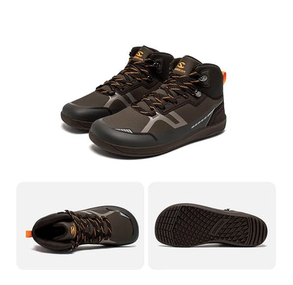 HOBIBEAR unisexe mi haut pieds nus chaussures hommes femmes bout large en cuir artificiel bottes de randonnée en plein air antidérapant chaussures de course