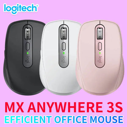 Logitech MX Anywhere 3S Wireless Mouse Bluetooth Ergonomic Mouse for Laptop & Desktop with Silent Clicks and Precision Tracking