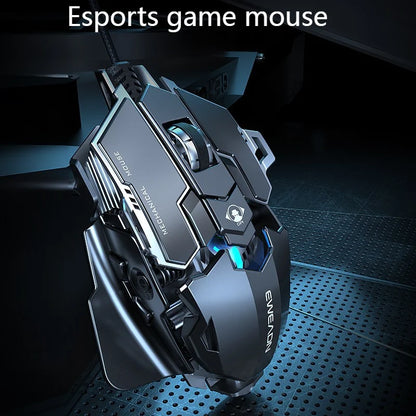Mechanical Metal Gaming Mouse Wired Ergonomic RGB Gaming Mouse, 12800 DPI Optical USB Gaming Mouse with 7 Programmable Buttons for PC & Laptop