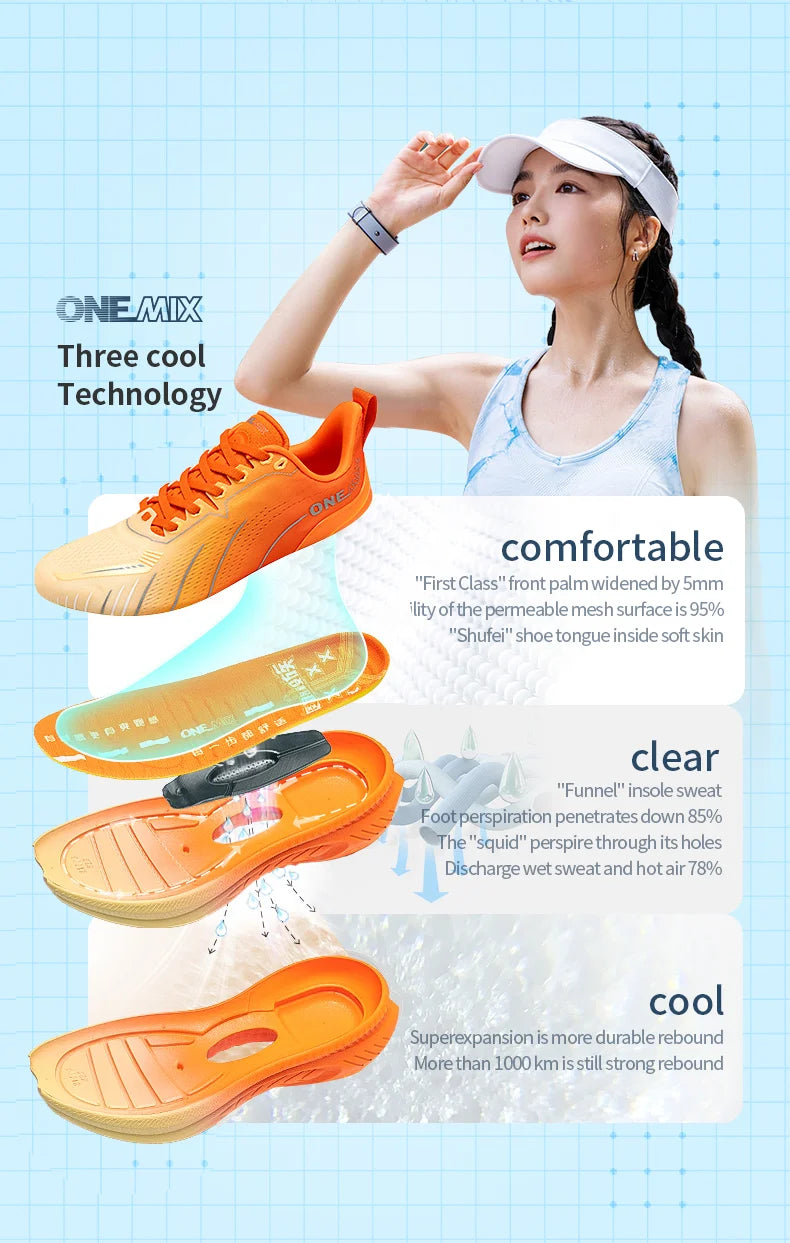 ONEMIX Neue Laufschuhe mit Dämpfung für Herren, geeignet für intensive Läufer, Schnürschuhe, Sportschuhe für Damen, rutschfeste Outdoor-Sportschuhe für Herren