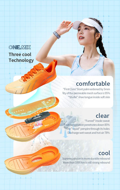 ONEMIX Neue Laufschuhe mit Dämpfung für Herren, geeignet für intensive Läufer, Schnürschuhe, Sportschuhe für Damen, rutschfeste Outdoor-Sportschuhe für Herren