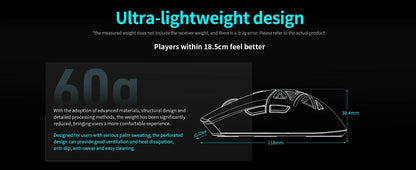 RAWM SL01C Wireless Lightweight Gaming Mouse Tri-Mode Bluetooth PAW3311 RGB Gaming Mouse for PC, Laptop & Office
