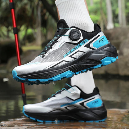Chaussures de course pour hommes 2025 nouvelles chaussures de randonnée hors route en plein air en maille respirante amorti chaussures de marche plates en maille souple pour homme