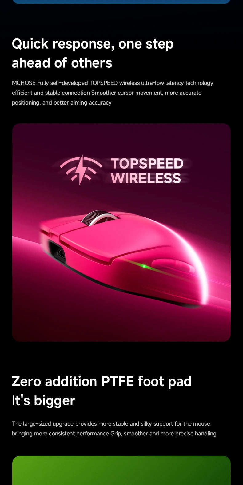 MCHOSE A7 V2 Ultra / Pro kevyt langaton pelihiiri Dual 8000Hz PAW3950 TI 42000DPI PC-e-urheilupelaajille