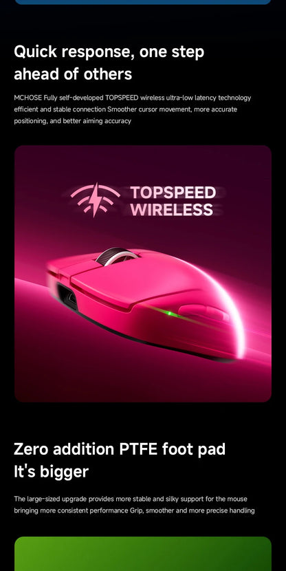 MCHOSE A7 V2 Ultra / Pro kevyt langaton pelihiiri Dual 8000Hz PAW3950 TI 42000DPI PC-e-urheilupelaajille