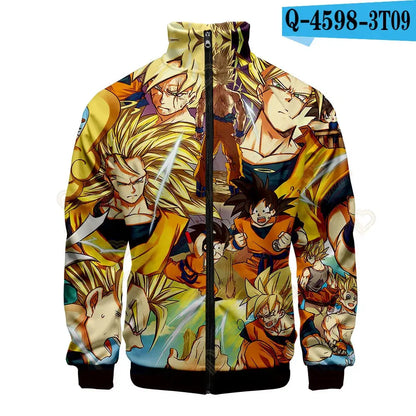 Produit gaming premium Fraquane, produits de luxe, nouvelle génération, équipement gamer New Fashion Dragon Ball Print Stand Collar Zipper Hoodie Men Women Zipper Hoodies Jackets Long Sleeve Sport Hip Hop Sweatshirts