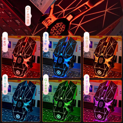 UTHAI A7 Rechargeable Wireless Bluetooth Mouse, Silent Ergonomic Wireless Mouse with RGB Light, 2.4GHz Gaming & Office Mouse