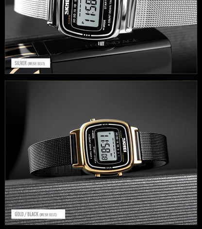 SKMEI1901 Women Top brands Luxury 3Bar Waterproof Ladies Watches Small Dial Digital Watch Relogio Feminino  Fashion Sport Watch