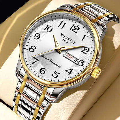 Luxury ladies’ watch, quartz watch, digital wristwatch, water-resistant, with calendar and backlight; fashionable and professional style, also suitable for men.