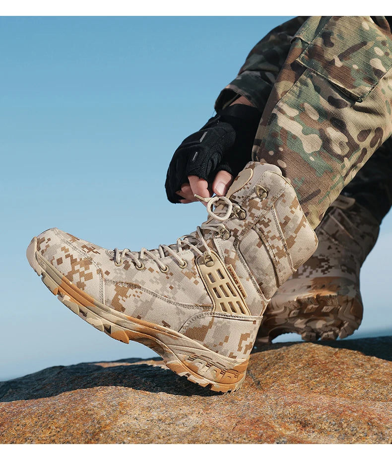 Hiking Shoes Men Boots Wear-resistant  Breathable Casual Sports Shoes Men Ankle Boots Comfortable Outdoor High-top Boots Men
