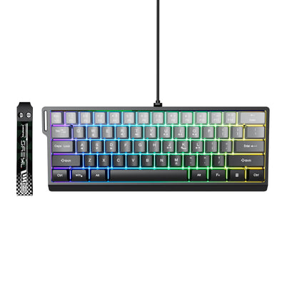 60% kompakte kabelgebundene Tastatur mit RGB-Hintergrundbeleuchtung und Keycaps mit Farbverlauf, geeignet für Windows-Tablets, Laptops und Gamer.