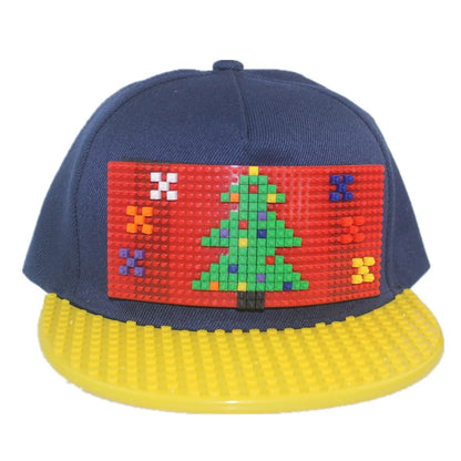 Tegneserie-patchwork-baseballkasketter, DIY-blokke, snapback-kasketter, hiphop-kasketter til mænd og kvinder, aftagelige pixel-kasketter, dad hats, kasketter til børn og voksne