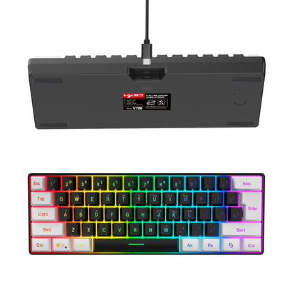 60% Gaming Keyboard Wired RGB Backlit Mini 61 Keys Membrane Keyboard Anti-Ghosting No-Conflict Ultra-Compact for Gamers