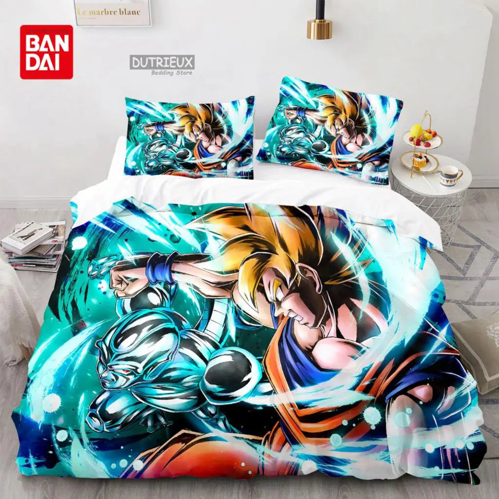 Japanese Anime Dragon Ball Duvet Cover Goku Bedding Sets For Boys Kids Teens Quilt Cover Pillowcases Children Christmas Gift