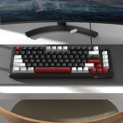 MageGee 75% Mechanical Gaming Keyboard with Knob Control, Wired Mechanical Gaming Keyboard with Blue Backlit, Red/Yellow Switch Gaming Keyboard for PC Windows