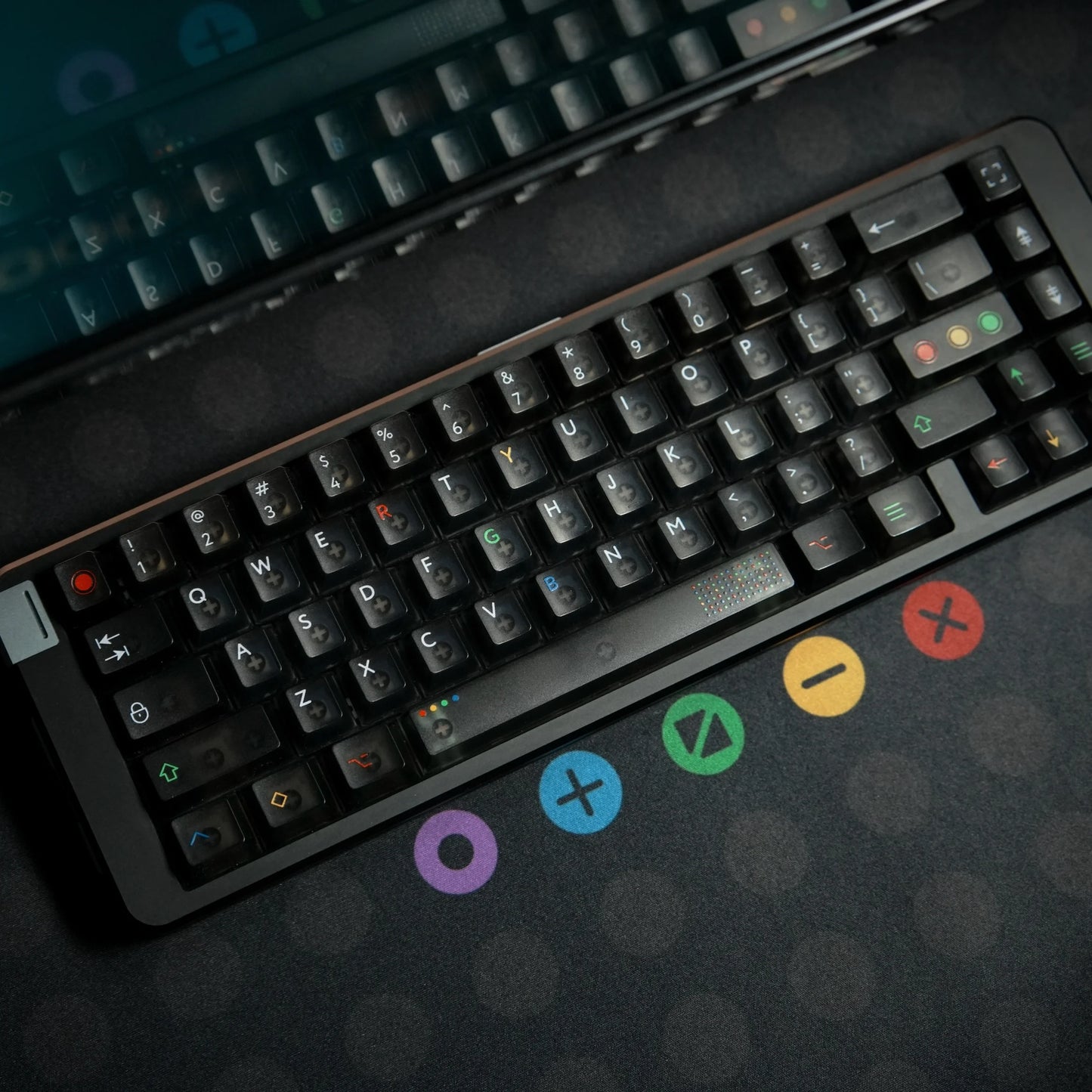 Aifei 122 Pieces Keycaps Black Light ABS UV Print Fog Transparent Cherry Height for Mechanical Keyboard Anne Pro 2 GK61
