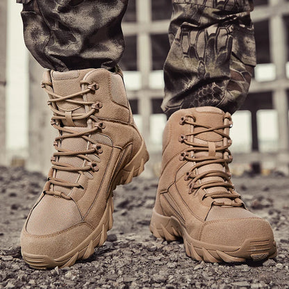 Chaussures de neige antidérapantes pour hommes, bottines montantes à plateforme, confortables et chaudes, bottes d'hiver pour hommes, bottes de couture dans le désert
