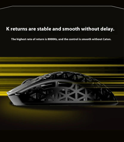 IPI Piao Float Wireless 8K Gaming Mouse, Tri-Mode Bluetooth Lightweight Carbon Fiber Mouse with PixArt 3395 Sensor for Esports & PC Gaming