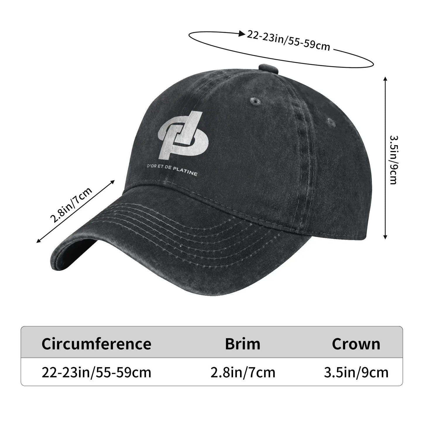 Rapper JuL Washed Baseball Cap D'or et de platine  Design Print Sun Trucker Hat Summer Unisex Men Kpop Rock Baseball Caps