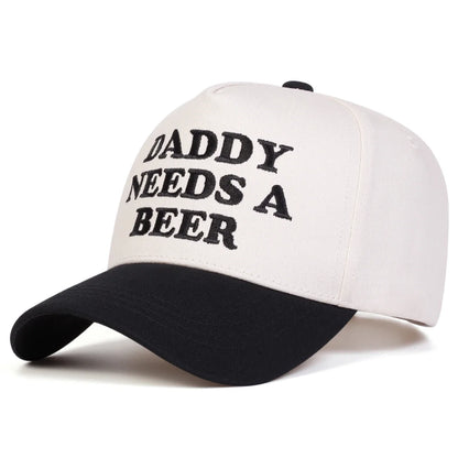 Cappellini da baseball unisex con ricamo "DADDY NEEDS A BEER", per primavera e autunno, da esterno, casual, regolabili, cappellino da sole, cappellino sportivo