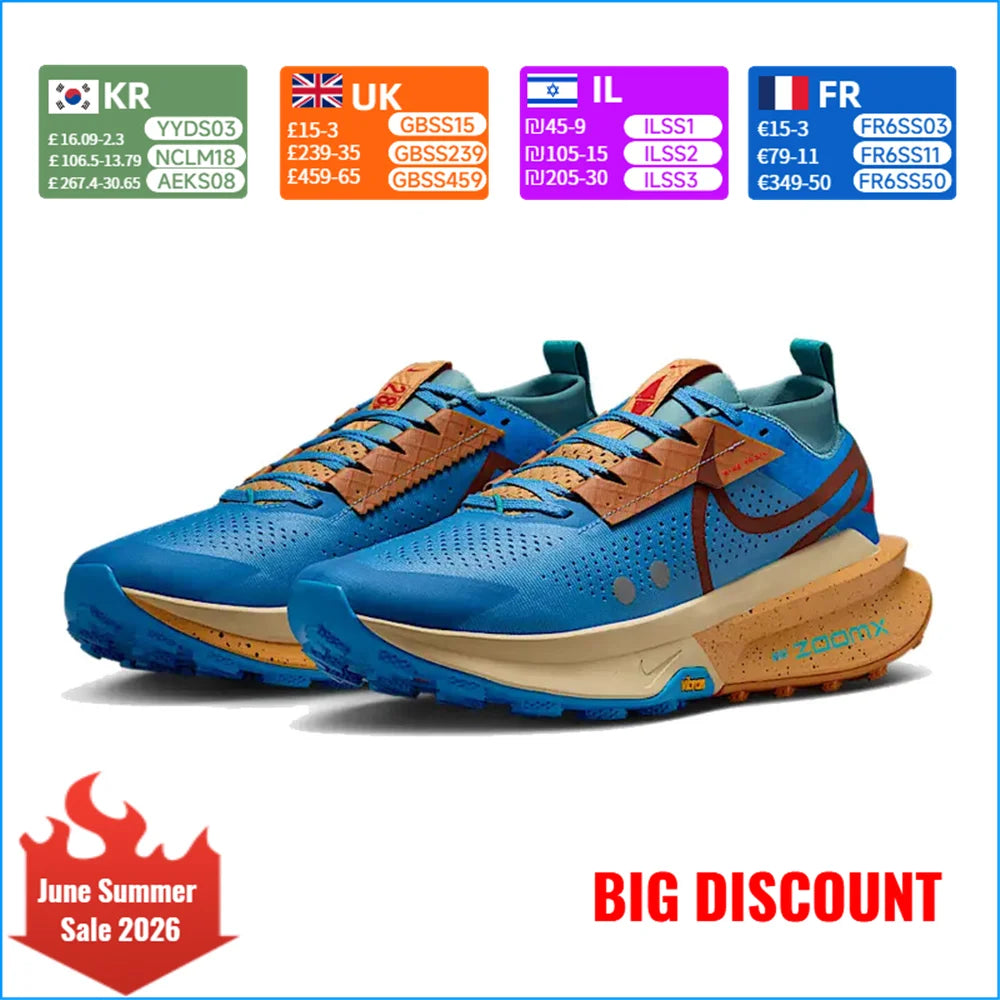 Nike ZEGAMA 2 Herren-Trail-Laufschuhe – rutschfest, strapazierfähig, atmungsaktiv, leicht, gepolstert FD5190-401