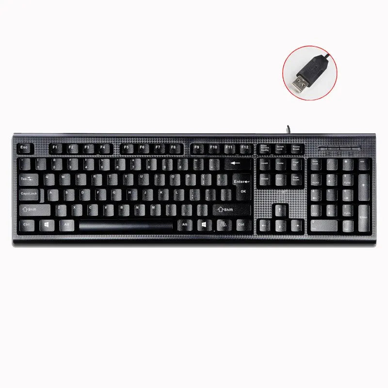 Q9 Wired USB Keyboard 104-Key Business Office Keyboard for Desktop & Laptop, Full-Size Wired USB Keyboard for Home, Office & Windows/Mac
