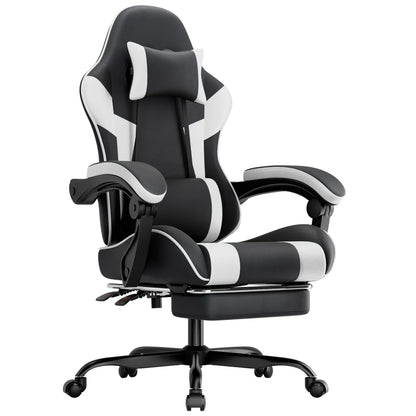 Ergonomic Gaming Chair with Lumbar Support, Comfortable PU Leather Computer Chair, Adjustable Office Gaming Chair with Breathable Design