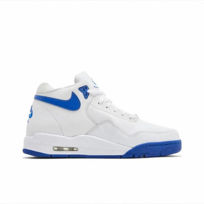 Nike Flight Legacy: zapatillas de baloncesto retro de caña media, cómodas y versátiles, para hombre, en blanco y azul, BQ4212-103