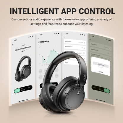 OneOdio EKSA V16 Bluetooth 5.3 Wireless Headphones with Mic, Hi-Res HiFi Over Ear Headset, 90H Battery, Bass Mode, Wired & Wireless Audio