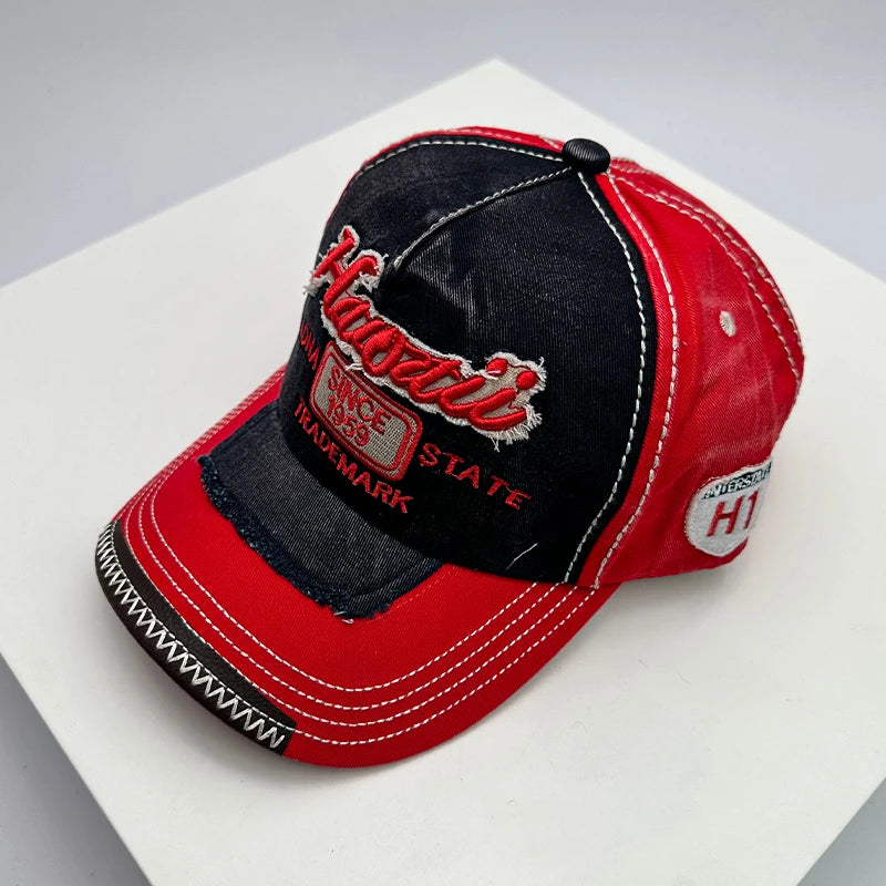Korean Vintage Washing Men Women Baseball Hats Cotton Snapback Caps Embroidery New Versatile Fashion Letter Leisure Distress