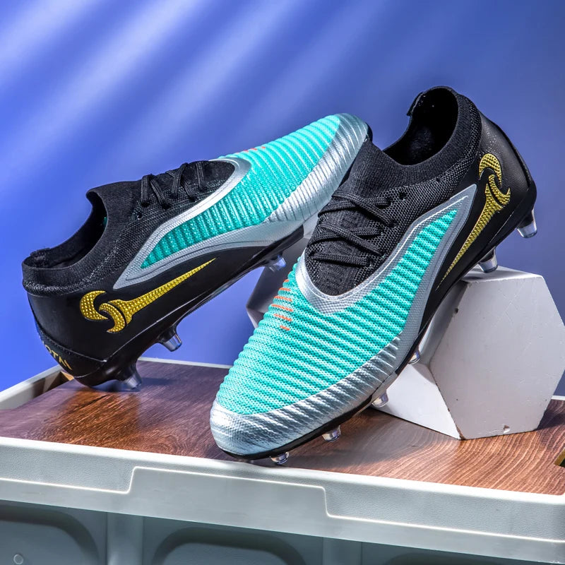 Męskie buty piłkarskie do sportu na świeżym powietrzu dla chłopców, z długimi kolcami, antypoślizgowe, oddychające, do meczów i treningów, buty piłkarskie dla dorosłych, wygodne