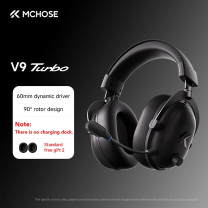 MCHOSE V9 Turbo Wireless Gaming Headset 7.1 Surround Sound RGB Esports Headphones with 60mm Drivers, Noise Cancelling Mic & Charging Base