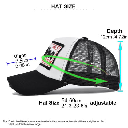 Streetwear Letter Embroidery Mesh Dad Baseball Cap Fashion Snapback Hip Hop Outdoor Y2K Trucker Hats Gorras F2719 for Women Men