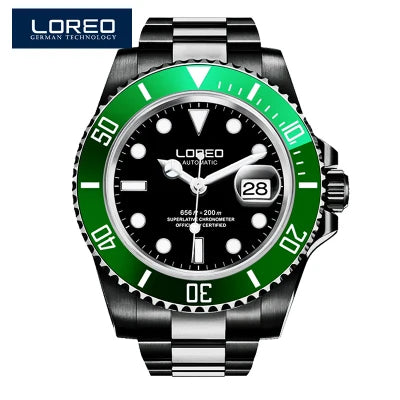 LOREO Original Men Business Watch 20ATM Waterproof Wristwatch Top Brand Casual Sport Seagull Automatic Mechanical Watch Men