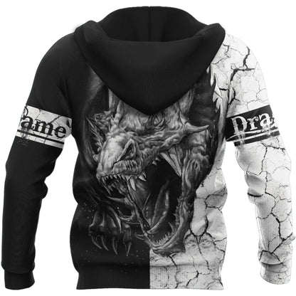 Personalized Dragon Tattoo Black White 3D All Over Printed Fashion Men's Hoodie Unisex zipper Hoodie Casual Tracksuits KJ984