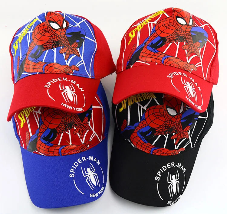 Figurka z anime Marvela Spider-Man – czapka z daszkiem z motywem kreskówkowym, bawełna i poliester, czapka z daszkiem dla chłopców i dziewcząt, akcesoria do nakryć głowy, prezent urodzinowy dla dzieci