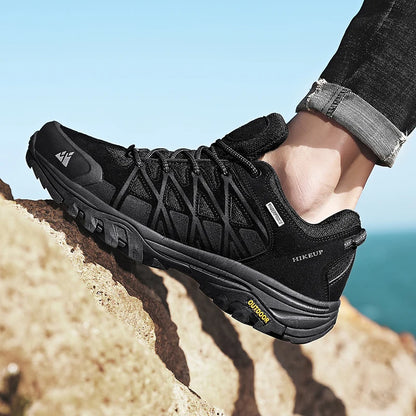 HIKEUP Fashion Outdoor Shoes Hiking Men's Sports Casual Mountain Trekking Boots Camping Sneakers for Men Non-slip Wear-resistant