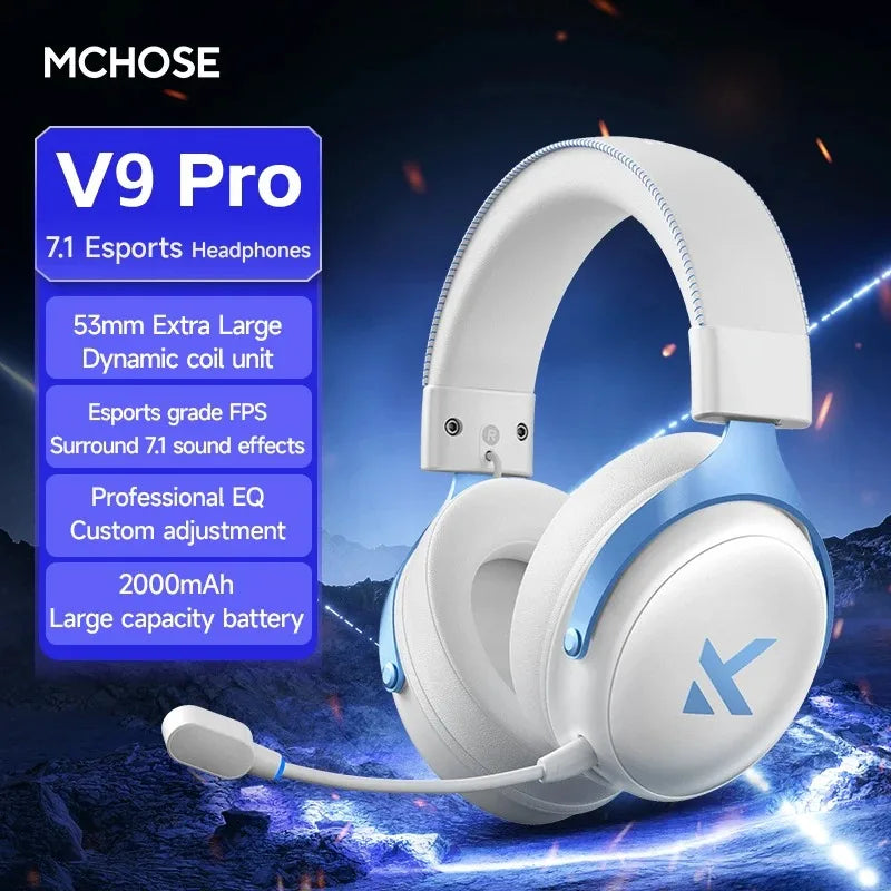 MCHOSE V9 Pro Electronic Sports Headset Three Mode Game USB Wireless 7.1 Channel Surround Sound Portable Headset with Microphone