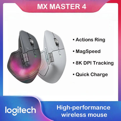 Logitech MX Master 4 Απτική Ανάδραση Actions Ring MagSpeed 8000DPI Εργονομικό Ασύρματο Ποντίκι Bluetooth Μπαταρία 70Day