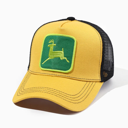 Cappellino da donna Elk Embroidery con visiera a becco d’anatra, cappellino da baseball a tesa larga con protezione solare, cappellino in rete regolabile, cappellino pronto per l’esportazione