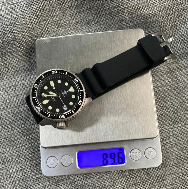 Titanium Diver NH35A Black Automatic 200M Men Watch Sapphire Glass 3.8 o'clock Date Rubber Black Ceramic Bezel