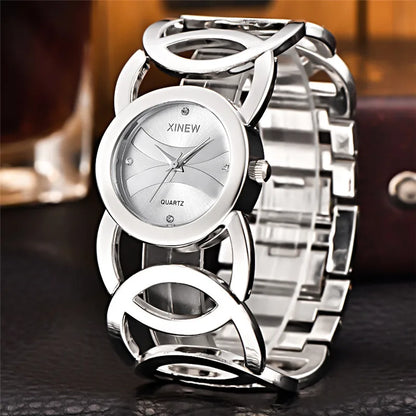 Luxury Brand Lady Gold Watches Full Stainless Steel Magic Women Bracelet Zegarki Damskie Znanych Marek Montre Vintage Femme 2024