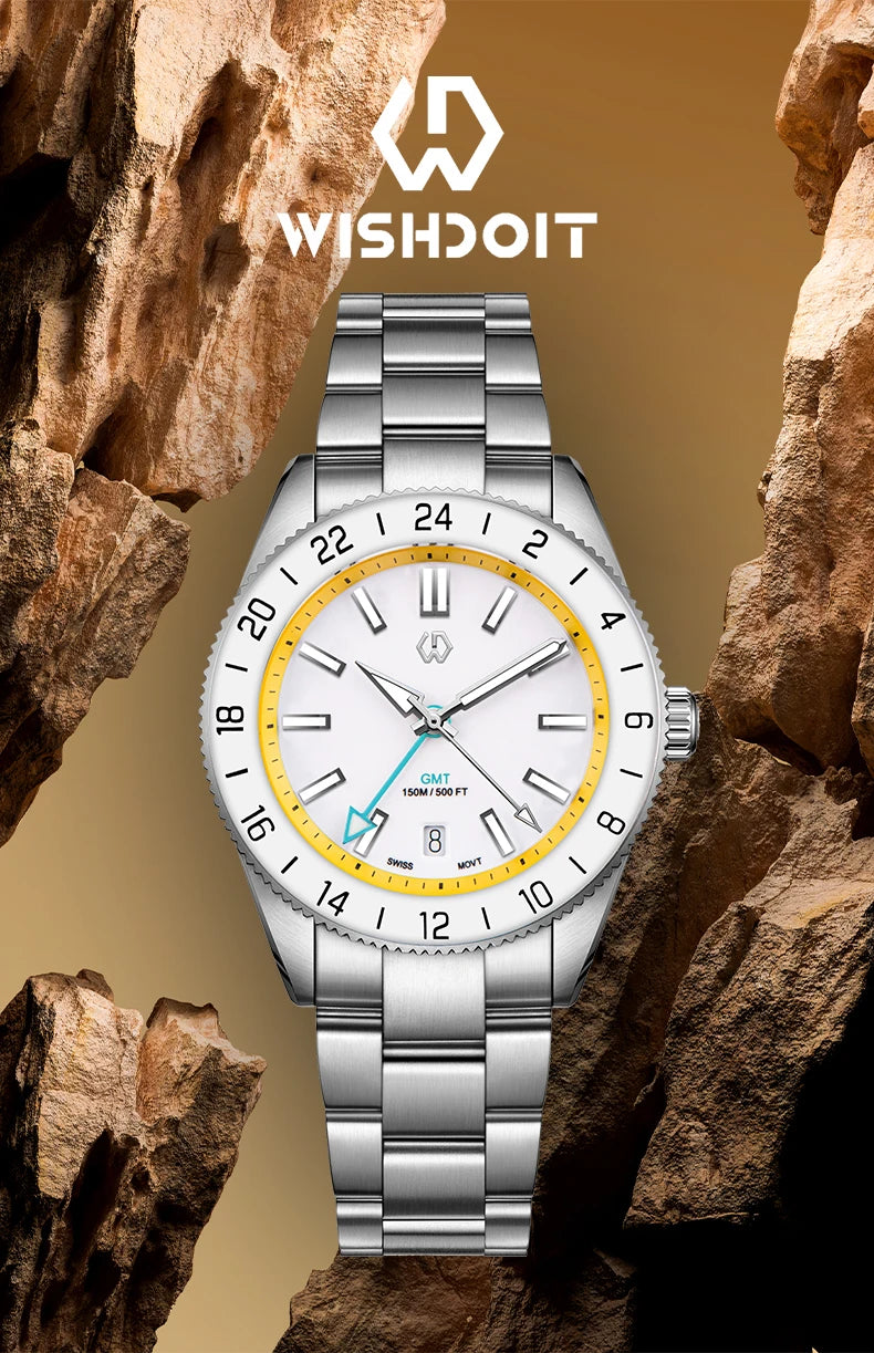 WSD9025 New man's Automatic Watch Quartz Swiss Movement BGW9 Luminous Bezel 4-Pin GMT 150 Meters Waterproof Diving