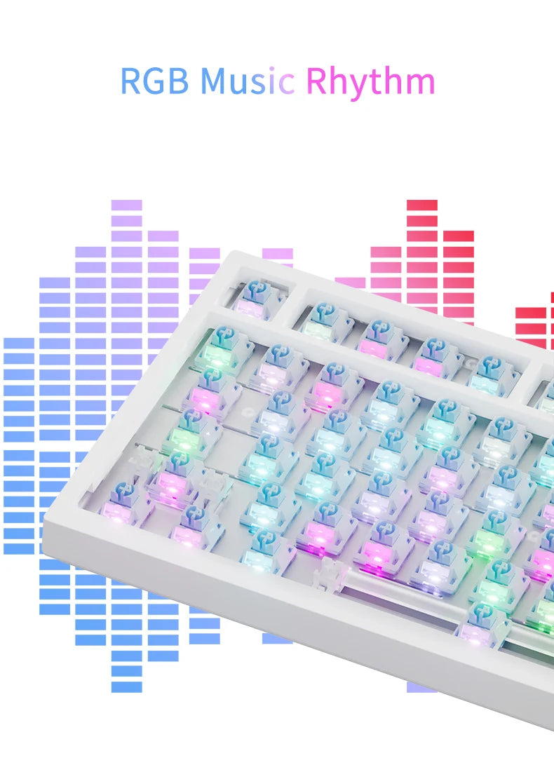 AJAZZ AK820 Pro Gaming Mechanical Keyboard Bluetooth 5.1 Wireless RGB Hot Swappable Gasket Keyboard with TFT Screen & Knob
