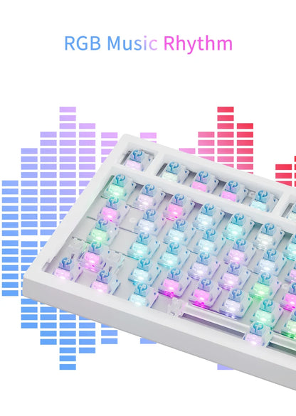 Ajazz AK820 Pro Gaming Mechanical Keyboard 75% Bluetooth/ Wireless Customized Gamer Keyboard with TFT Color Screen Knob for PC
