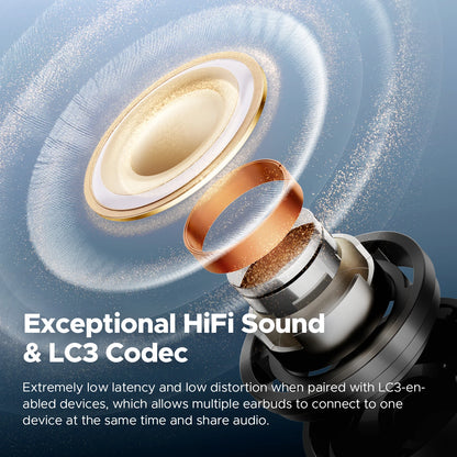 SOUNDPEATS Air5 Pro Wireless Earbuds Bluetooth 5.4 with 55dB Adaptive ANC, Hi-Res LDAC, aptX Lossless Audio & 6 AI ENC Microphones