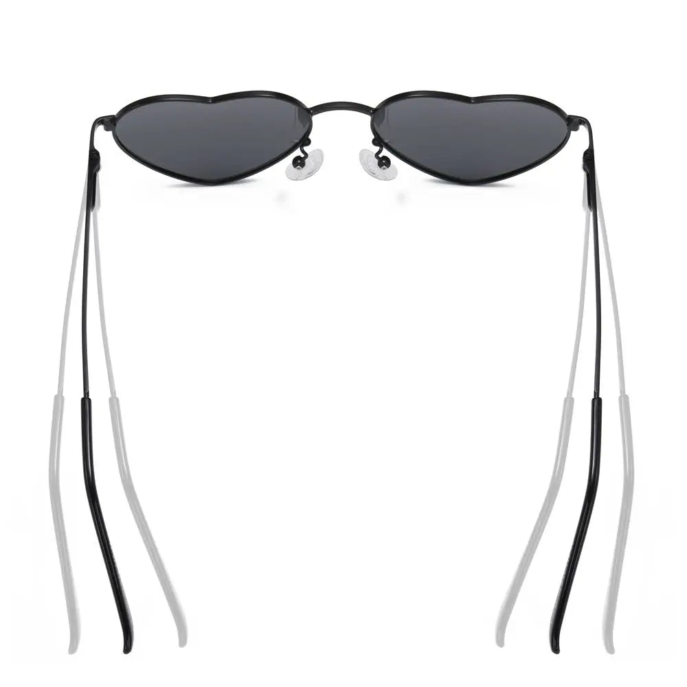 Heart-Shaped Sunglasses Heart Sun Glasses Shades Vintage 90s Glasses UV400 Protection Metal Frame Sunglasses Fancy Accessories