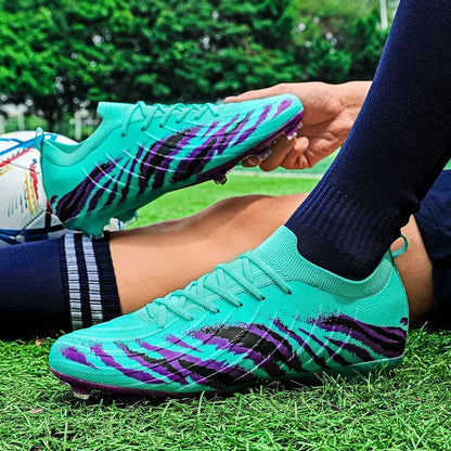 Chaussures de football pour homme, chaussures de sport, chaussures de match unisexes, crampons ultralégers, confortables, antidérapantes, pour l'extérieur, pour adultes, pour gazon, de haute qualité