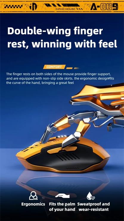 Inphic A9 V2 Wireless Gaming Mouse – 12800 DPI Rechargeable Ergonomic Mouse